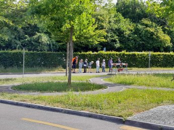 Verkehrsgarten mit der 4. Klasse