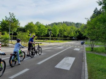 Verkehrsgarten mit der 4. Klasse